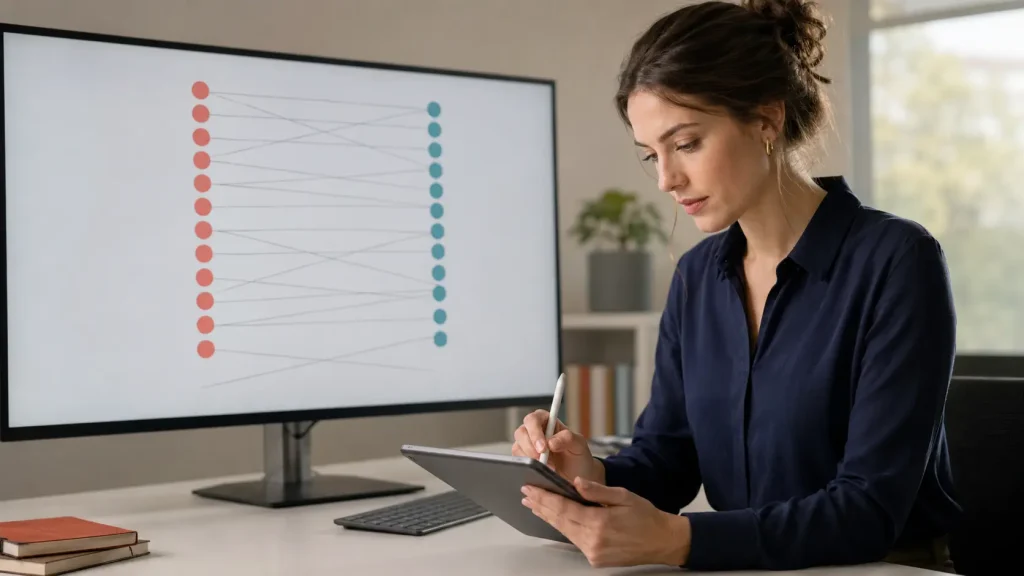 Psychology researcher reviewing optimal participant pair assignments