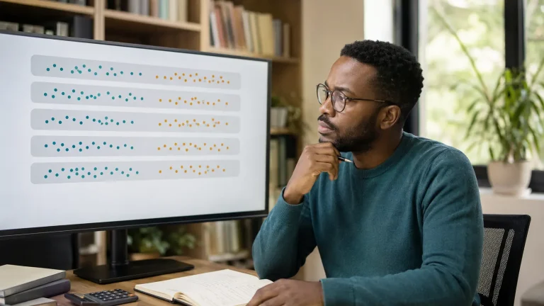 Psychology researcher reviewing propensity score subclassification strata