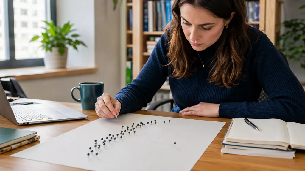 Psychology researcher examining a trend with one influential observation